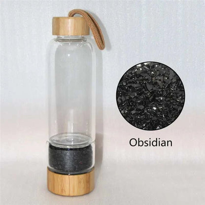 Natural Quartz Irregularity Crystal Gravel Bottle Glass Water Gravel Stone Cup Gift giving Drinkware