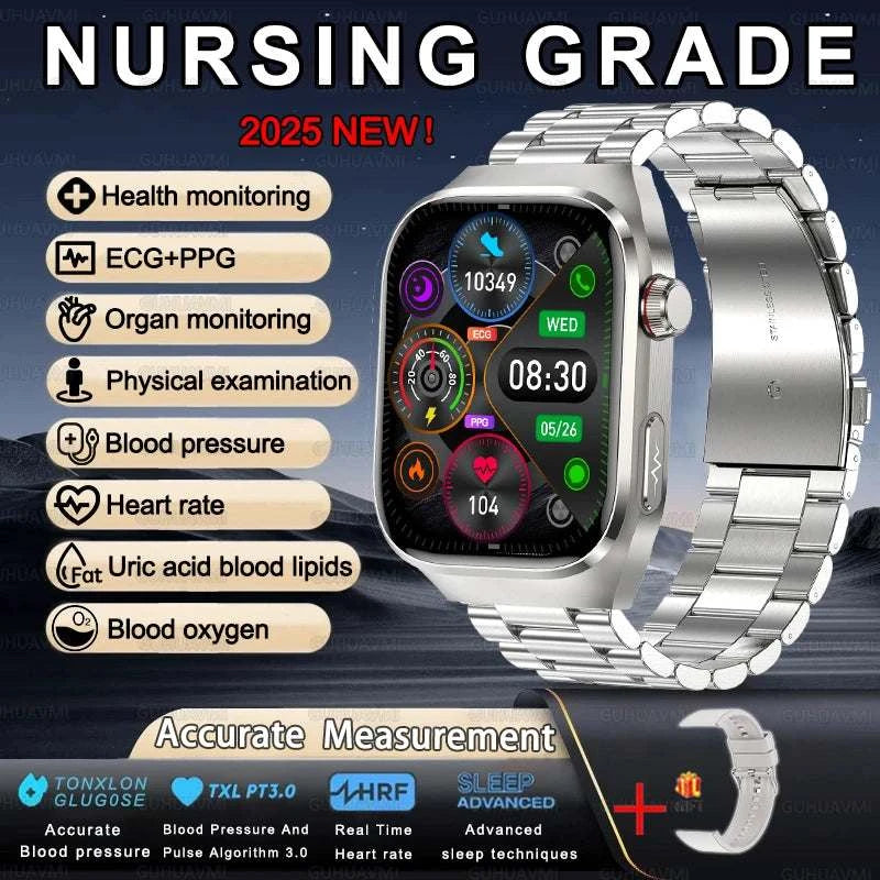 2025 New For XIAOMI Uric acid Blood lipids Smart Watch Men ECG+PPG Blood pressure Blood oxygen Bluetooth Call Health Smartwatchs