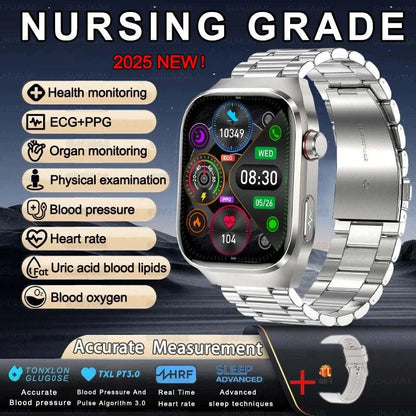 2025 New For XIAOMI Uric acid Blood lipids Smart Watch Men ECG+PPG Blood pressure Blood oxygen Bluetooth Call Health Smartwatchs