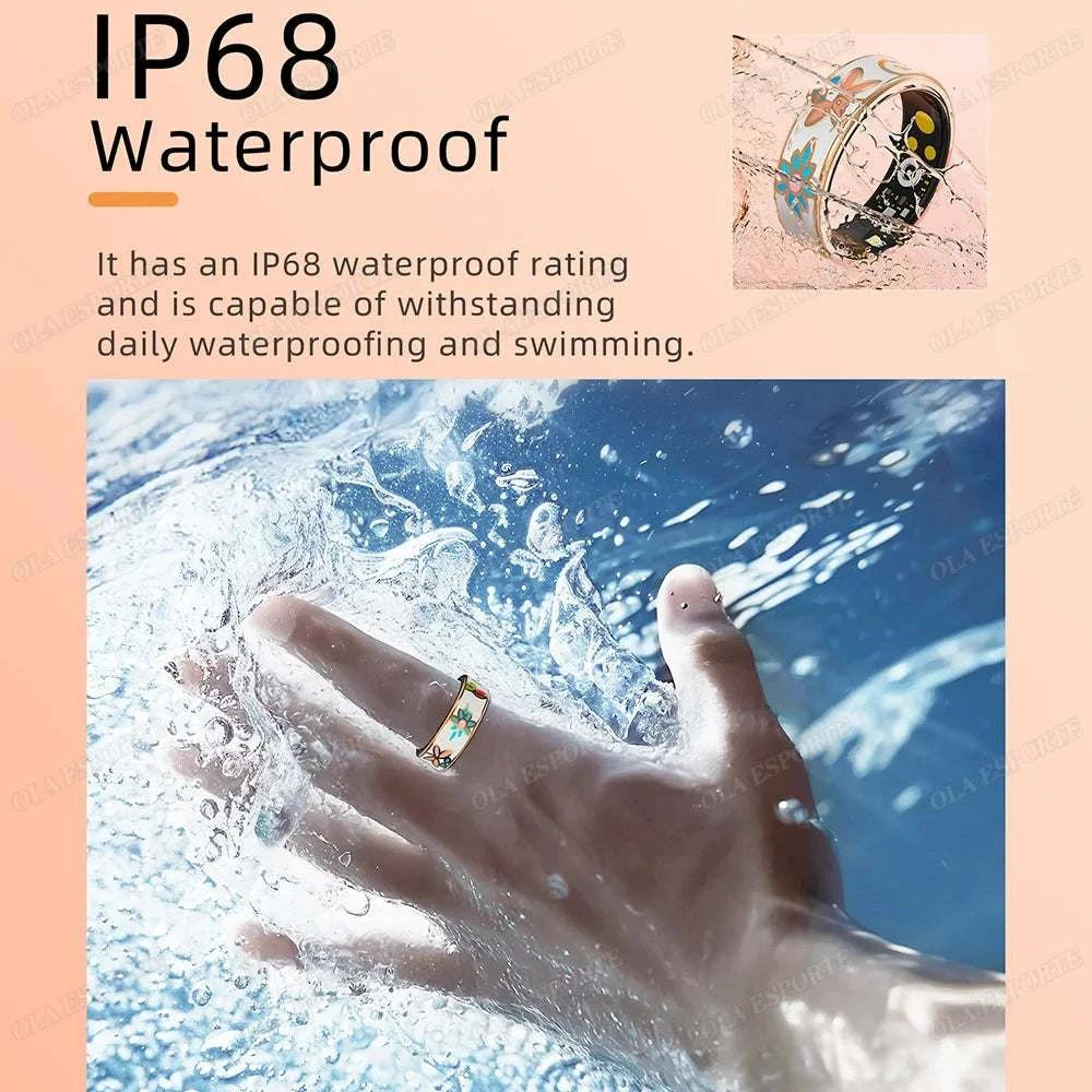 New Enamels Craftsmanship Smart Ring for Women Sleep Monitor Blood Oxygen Measurement SmartRing Blood Pressure Multi-sport Modes