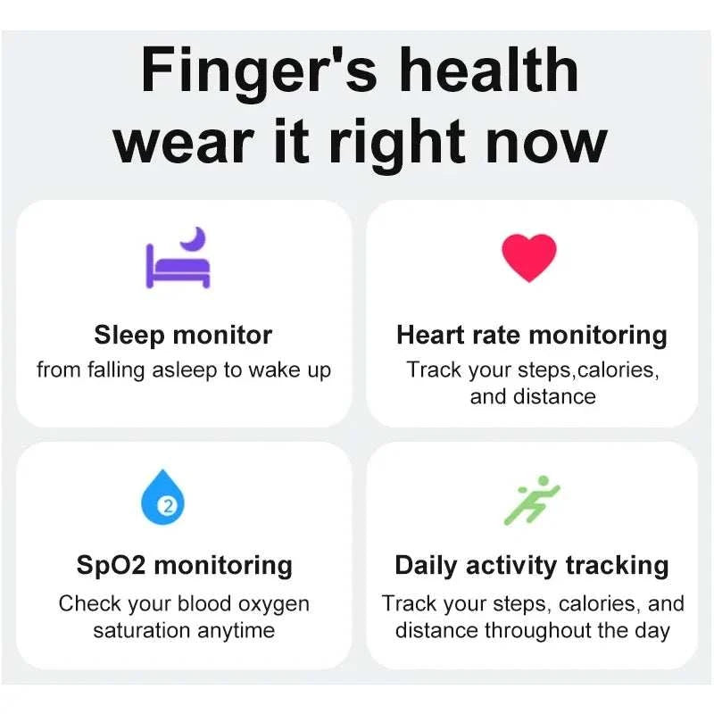 Smart Ring with Charging Case for Skin Temperature Measure,Message Call Reminder,Sport Health Sleep Monitor,IP68 5ATM Waterproof