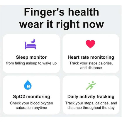 Smart Ring with Charging Case for Skin Temperature Measure,Message Call Reminder,Sport Health Sleep Monitor,IP68 5ATM Waterproof