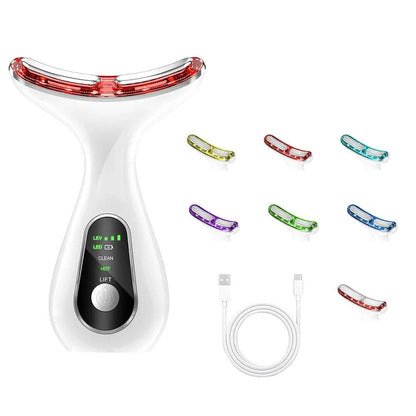 Neck Face Device Vibration Massage for Face and Neck Face Lifting Machine Microcurrents Red Light Therapy Anti Wrinkle