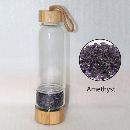 Natural Quartz Irregularity Crystal Gravel Bottle Glass Water Gravel Stone Cup Gift giving Drinkware