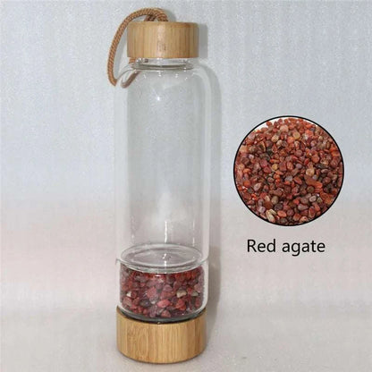Natural Quartz Irregularity Crystal Gravel Bottle Glass Water Gravel Stone Cup Gift giving Drinkware