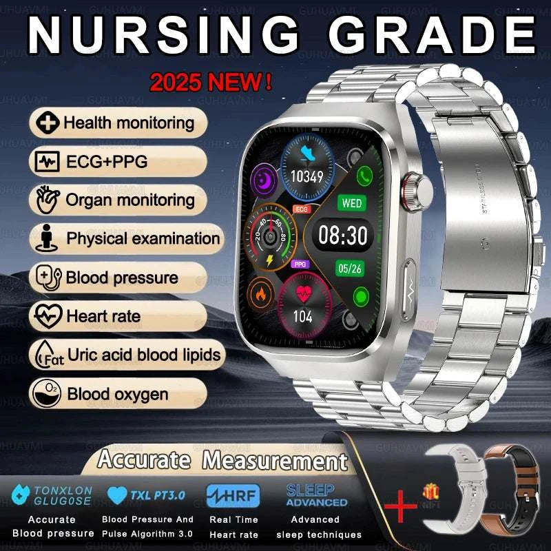 2025 New For XIAOMI Uric acid Blood lipids Smart Watch Men ECG+PPG Blood pressure Blood oxygen Bluetooth Call Health Smartwatchs