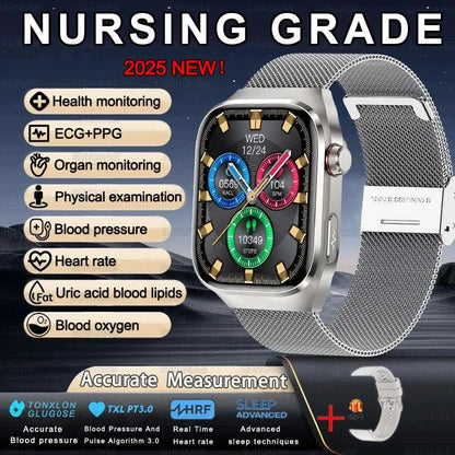 2025 New For XIAOMI Uric acid Blood lipids Smart Watch Men ECG+PPG Blood pressure Blood oxygen Bluetooth Call Health Smartwatchs