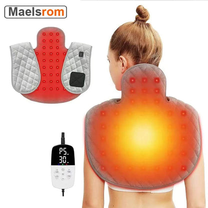 Shoulder Back Heating Pad RedLight Therapy for Body Wearable Near Infrared Shawl Therapy Belt Neck Warmer Adjustable Temperature
