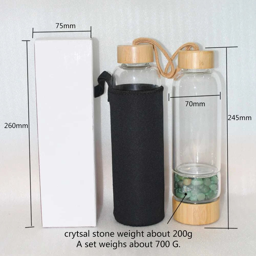 Natural Quartz Irregularity Crystal Gravel Bottle Glass Water Gravel Stone Cup Gift giving Drinkware
