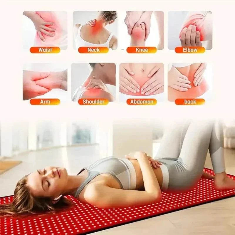 Large LED Red Light Therapy Yoga Mat 660nm 850nm Home Relaxation Equipment for Mind Body Fitness