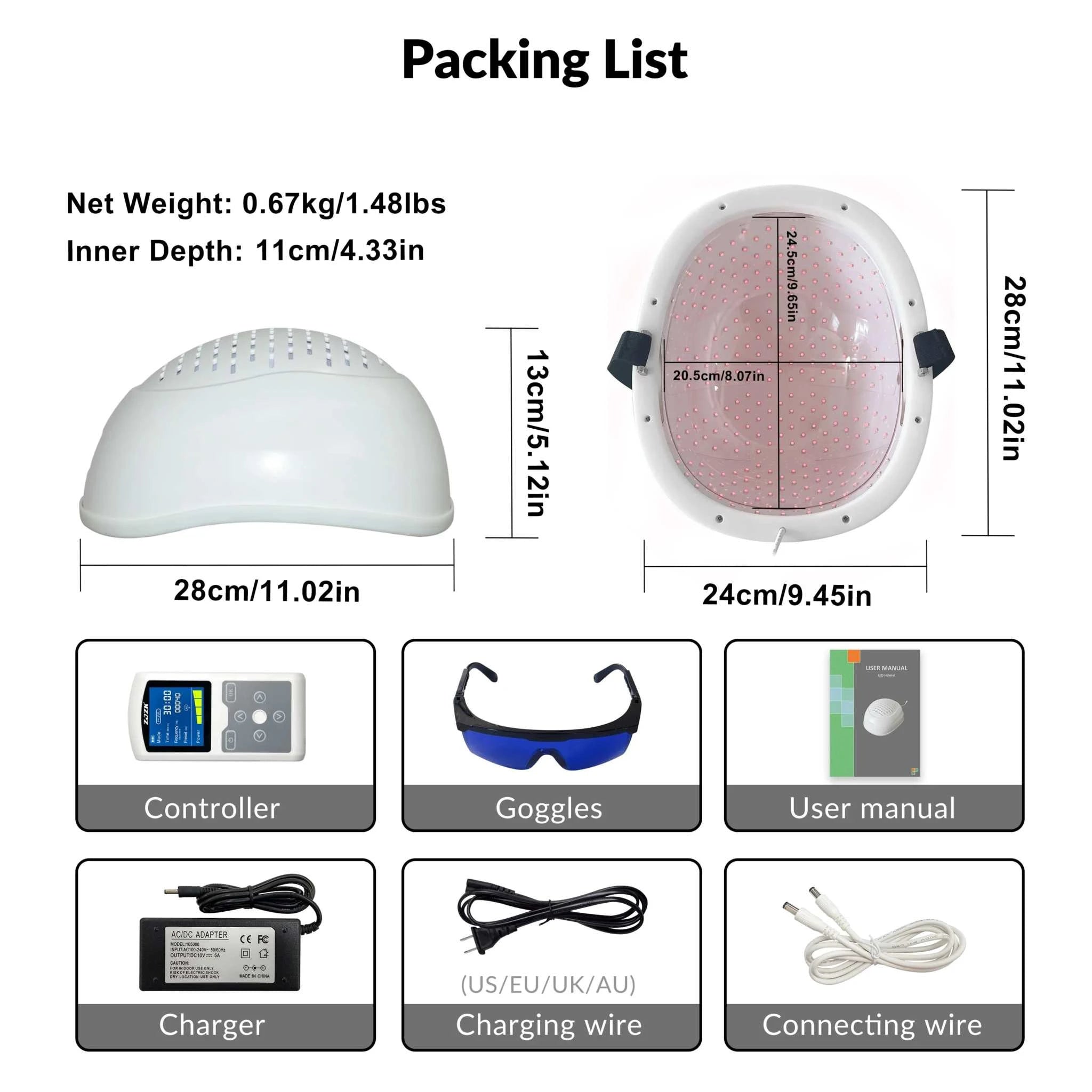 ZJZK Transcranial Magnetic Stimulation Machine Depression Helmet 810nm Red Light Therapy For Brain Stimulation Depression