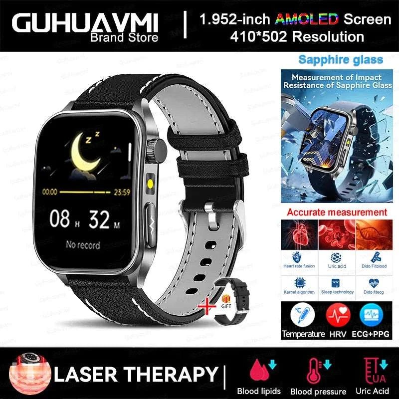 2025 New Sapphire Glass Laser Treatment Smart Watch Men Non invasive Health