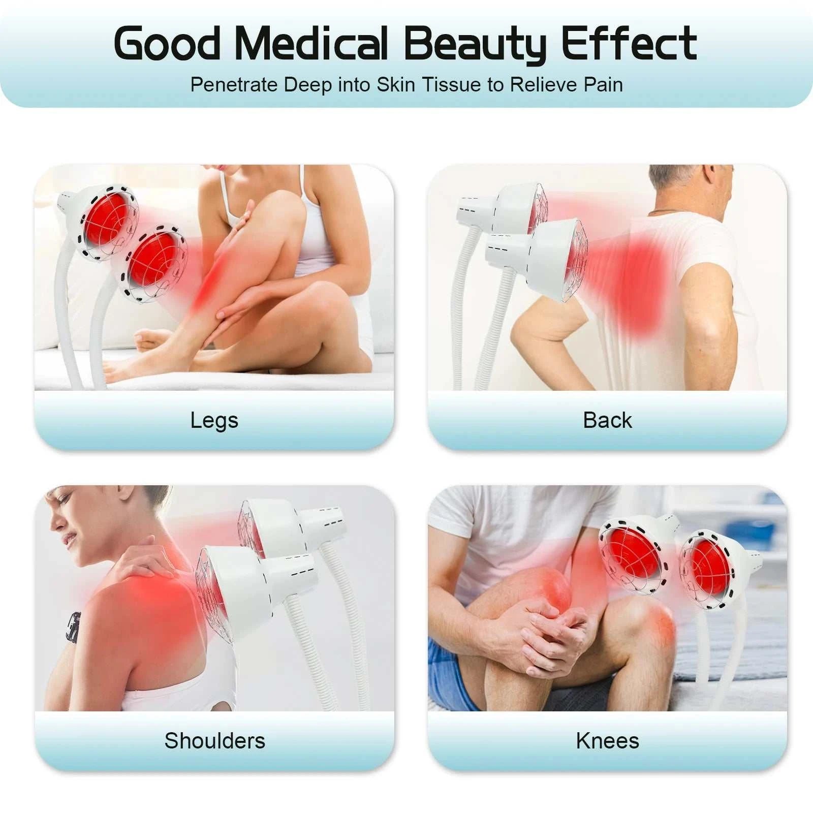 Far Infrared Light Therapy Lamp 275W Red Light Therapy Heat Lamp For Pain Relief 360° Rotatable Adjustable Light Therapy Tool