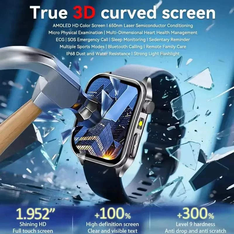 2025 New Sapphire Glass Laser Treatment Smart Watch Men Non invasive Health