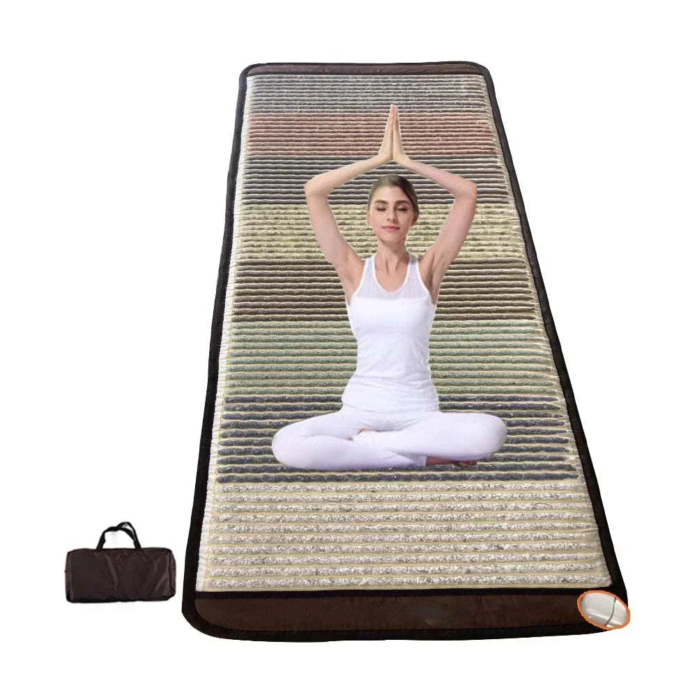 PEMF Mats - Electromagnetic Crystal Yoga Amethyst Jade Tourmaline Mattress for Relaxation and Circulation.