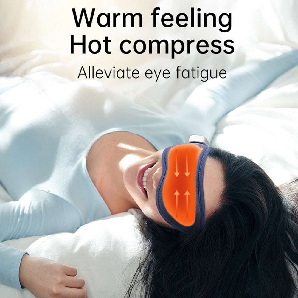 Wireless smart 3D eye massager with hot compress for eye fatigue relief.
