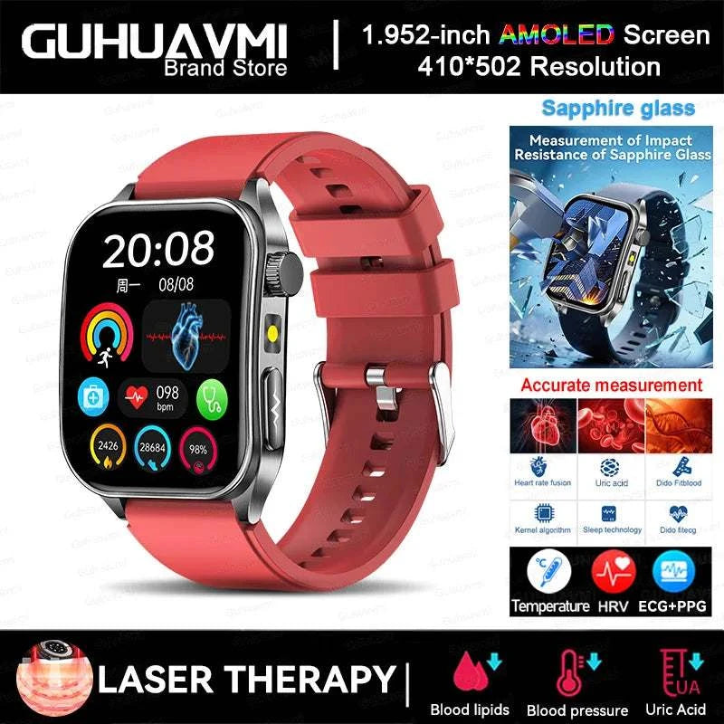 2025 New Sapphire Glass Laser Treatment Smart Watch Men Non invasive Health