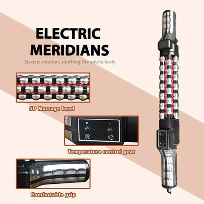 Muscle Massage Roller with Red Light Therapy - Deep Heat Compression &amp; Meridian Massage Stick Muscle Soreness Relief Relaxation