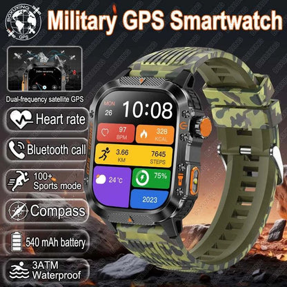 New Military-grade GPS Position Smart Watch Men For XIAOMI 3ATM Waterproof Compass 540mAh Bluetooth Call 100+Sports Smart Watch