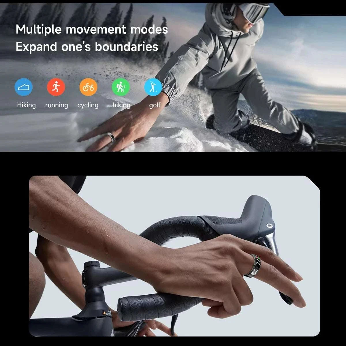 New SR08 Smart Ring LED Display Screen Heart Rate Sleeping Sports Modes Health Monitoring Men Women Stainless steel Sports Ring