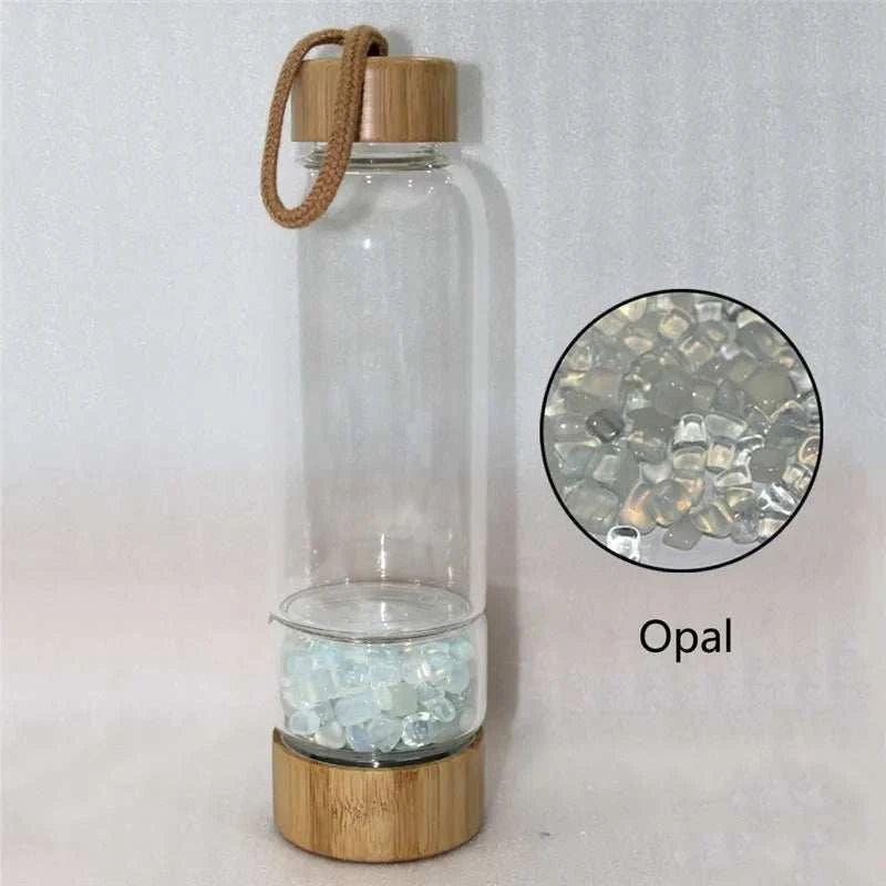Natural Quartz Irregularity Crystal Gravel Bottle Glass Water Gravel Stone Cup Gift giving Drinkware