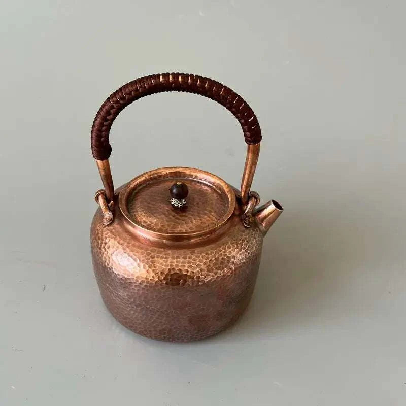 Pure Copper Customized Water Kettle Induction Cook Retro Teapot Thick Handmade Lid Handle