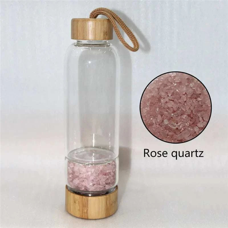 Natural Quartz Irregularity Crystal Gravel Bottle Glass Water Gravel Stone Cup Gift giving Drinkware