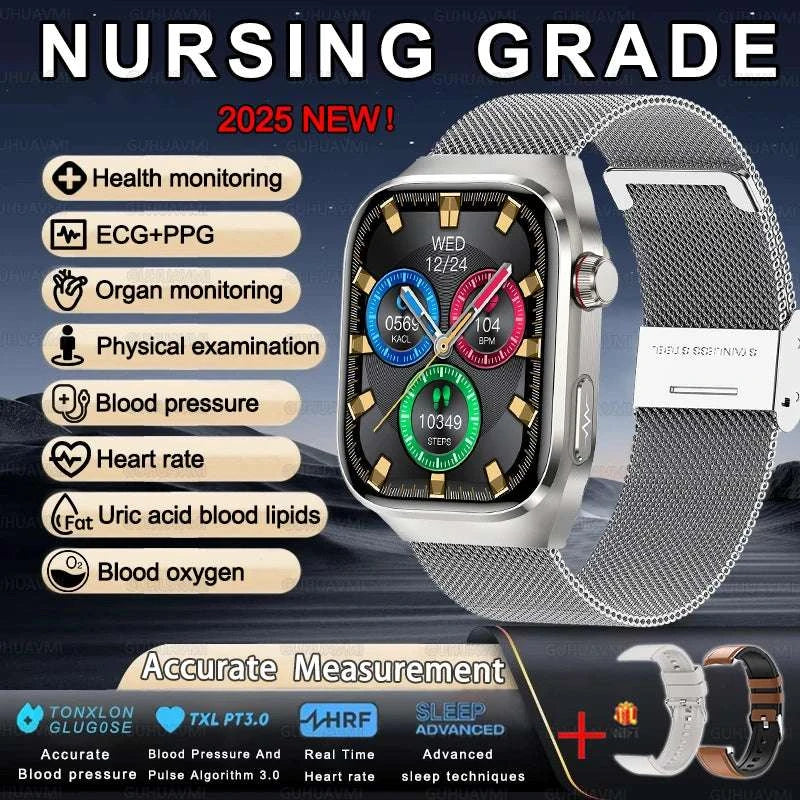 2025 New For XIAOMI Uric acid Blood lipids Smart Watch Men ECG+PPG Blood pressure Blood oxygen Bluetooth Call Health Smartwatchs