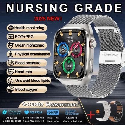 2025 New For XIAOMI Uric acid Blood lipids Smart Watch Men ECG+PPG Blood pressure Blood oxygen Bluetooth Call Health Smartwatchs