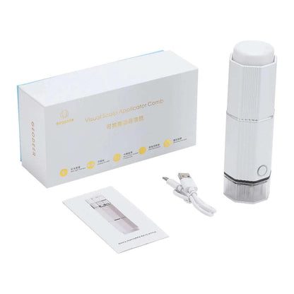 Smart Phone Visual Scalp Applicator Liquid Comb EMS Red Light Therapy Hair Growth Oil Applicator Massage Comb Wireless Scalp Hair Analyzer