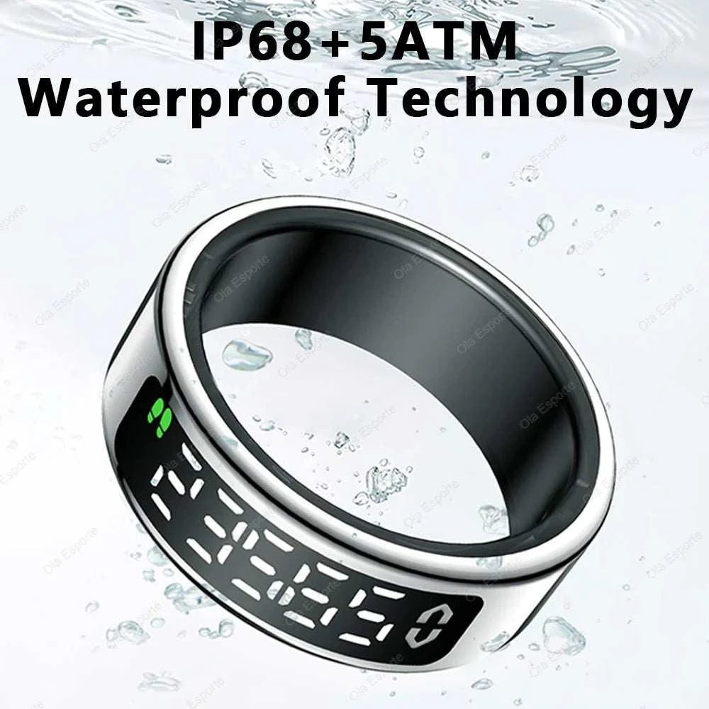 Smart Ring LED Display Screen Heart Rate Blood Oxygen Monitor Smartring Men Women Waterproof Multiple Sports Modes Ring 2025 New