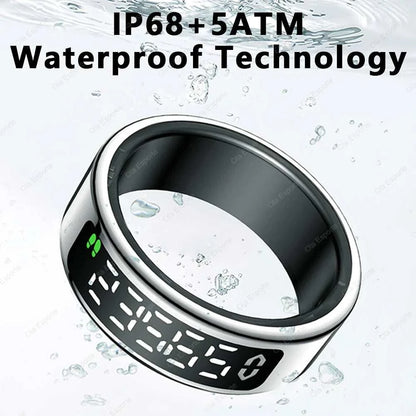Smart Ring LED Display Screen Heart Rate Blood Oxygen Monitor Smartring Men Women Waterproof Multiple Sports Modes Ring 2025 New