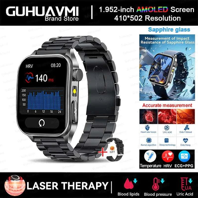 2025 New Sapphire Glass Laser Treatment Smart Watch Men Non invasive Health