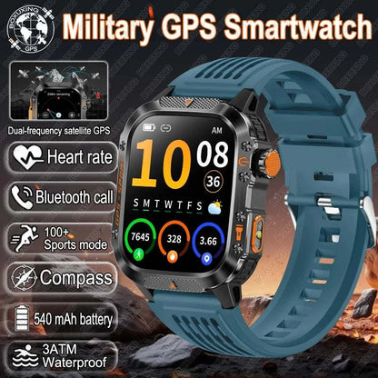 New Military-grade GPS Position Smart Watch Men For XIAOMI 3ATM Waterproof Compass 540mAh Bluetooth Call 100+Sports Smart Watch