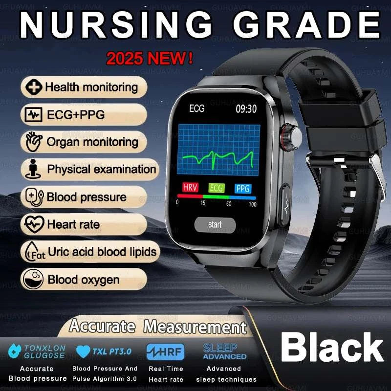 2025 New For XIAOMI Uric acid Blood lipids Smart Watch Men ECG+PPG Blood pressure Blood oxygen Bluetooth Call Health Smartwatchs