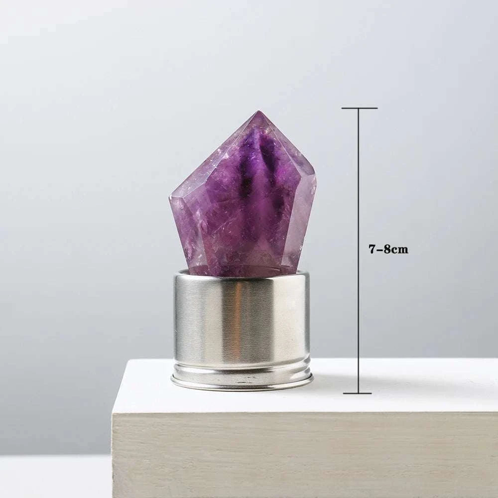 1pc Natural Hexagonal Single Tip Crystal Column Glass Mug Drinking Bottle Spa Tea Cups