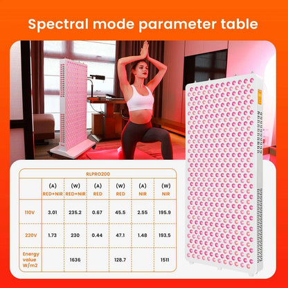 2026 APP Control 5w Dual Chips RLPRO600 8 wavelength Touch Screen Half Body Red Light Therapy Panel Light For Pain Relief