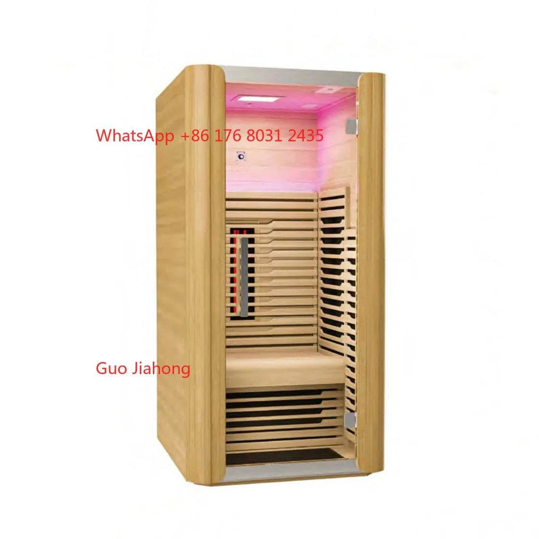 2026 Modern Canadian Hemlock Cedar Heating Sauna 1-3 Person  Full Spectrum Red Light Therapy Indoor Wooden Sauna