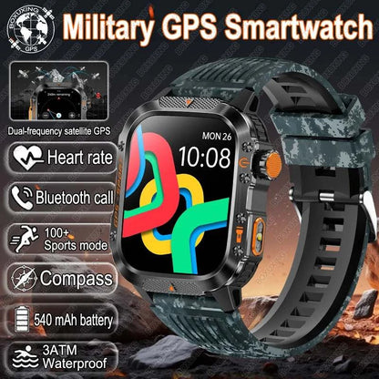 New Military-grade GPS Position Smart Watch Men For XIAOMI 3ATM Waterproof Compass 540mAh Bluetooth Call 100+Sports Smart Watch