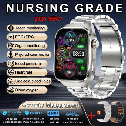 2025 New For XIAOMI Uric acid Blood lipids Smart Watch Men ECG+PPG Blood pressure Blood oxygen Bluetooth Call Health Smartwatchs