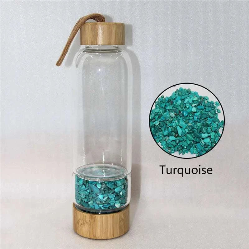 Natural Quartz Irregularity Crystal Gravel Bottle Glass Water Gravel Stone Cup Gift giving Drinkware