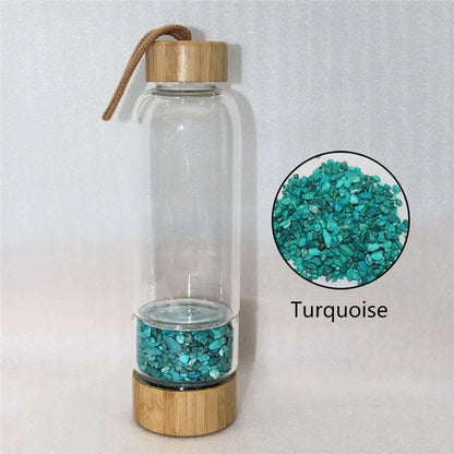 Natural Quartz Irregularity Crystal Gravel Bottle Glass Water Gravel Stone Cup Gift giving Drinkware