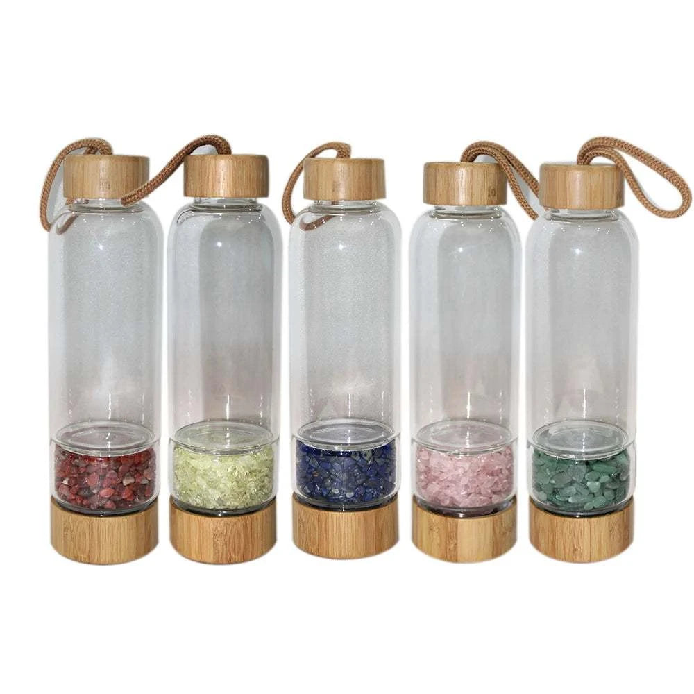 Natural Quartz Irregularity Crystal Gravel Bottle Glass Water Gravel Stone Cup Gift giving Drinkware