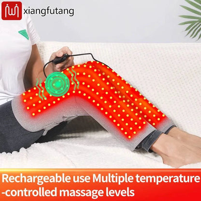 Red Light Heating Knee Pads Infrared Heated Therapy Hot Compress Knee Arthritis Pain Relief Brace Healthy Knee Massage Winter