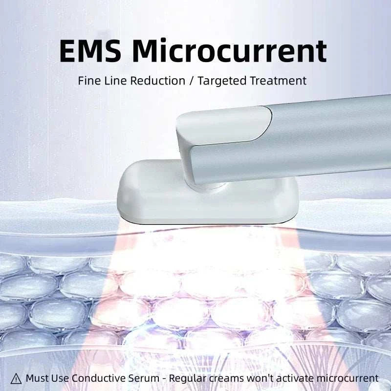 7 Colors Red Light Facial Wand EMS Microcurrent Face Lifting Device Eye Neck Massager Skin Tightening Skin Care Beauty Tool