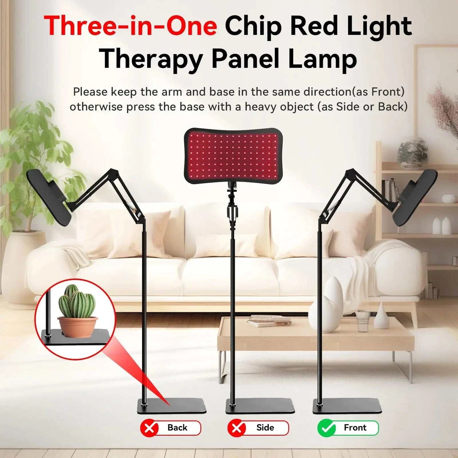 Red Light Therapy Panel with Adjustable Stand,Dual Chip 660&amp;850 nm LED Near Infrared Light Device for Skin Health, Pain Relief