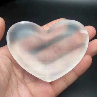 Natural High Quality Selenite Crystal Heart Shape Bowl White Gypsum Bowl Energy Power Minerals Specimen Healing Home Decoration