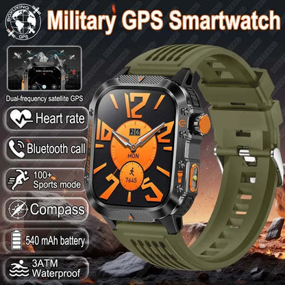 New Military-grade GPS Position Smart Watch Men For XIAOMI 3ATM Waterproof Compass 540mAh Bluetooth Call 100+Sports Smart Watch