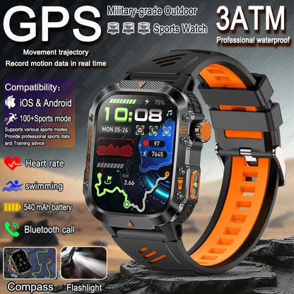 New Military-grade GPS Position Smart Watch Men For XIAOMI 3ATM Waterproof Compass 540mAh Bluetooth Call 100+Sports Smart Watch