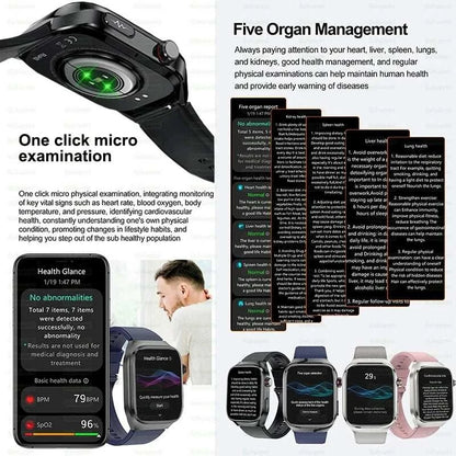 2025 New For XIAOMI Uric acid Blood lipids Smart Watch Men ECG+PPG Blood pressure Blood oxygen Bluetooth Call Health Smartwatchs
